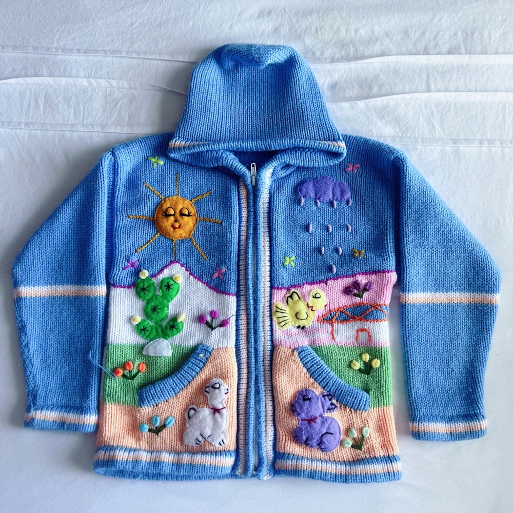 Colorful Knitted Children's Hoodie